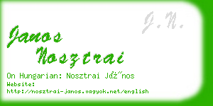 janos nosztrai business card